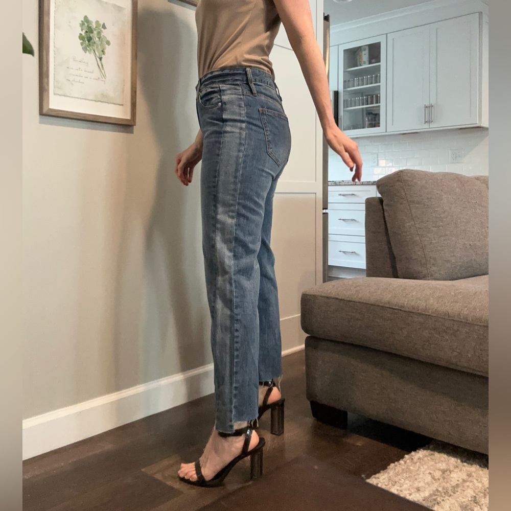 Gianni Bini L Side Pannel Raw Edge Jeans Size Large